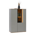 HIGHBOARD  in 92,9/136,6/42 cm  - Eichefarben/Hellgrau, MODERN, Glas/Holz (92,9/136,6/42cm) - Dieter Knoll