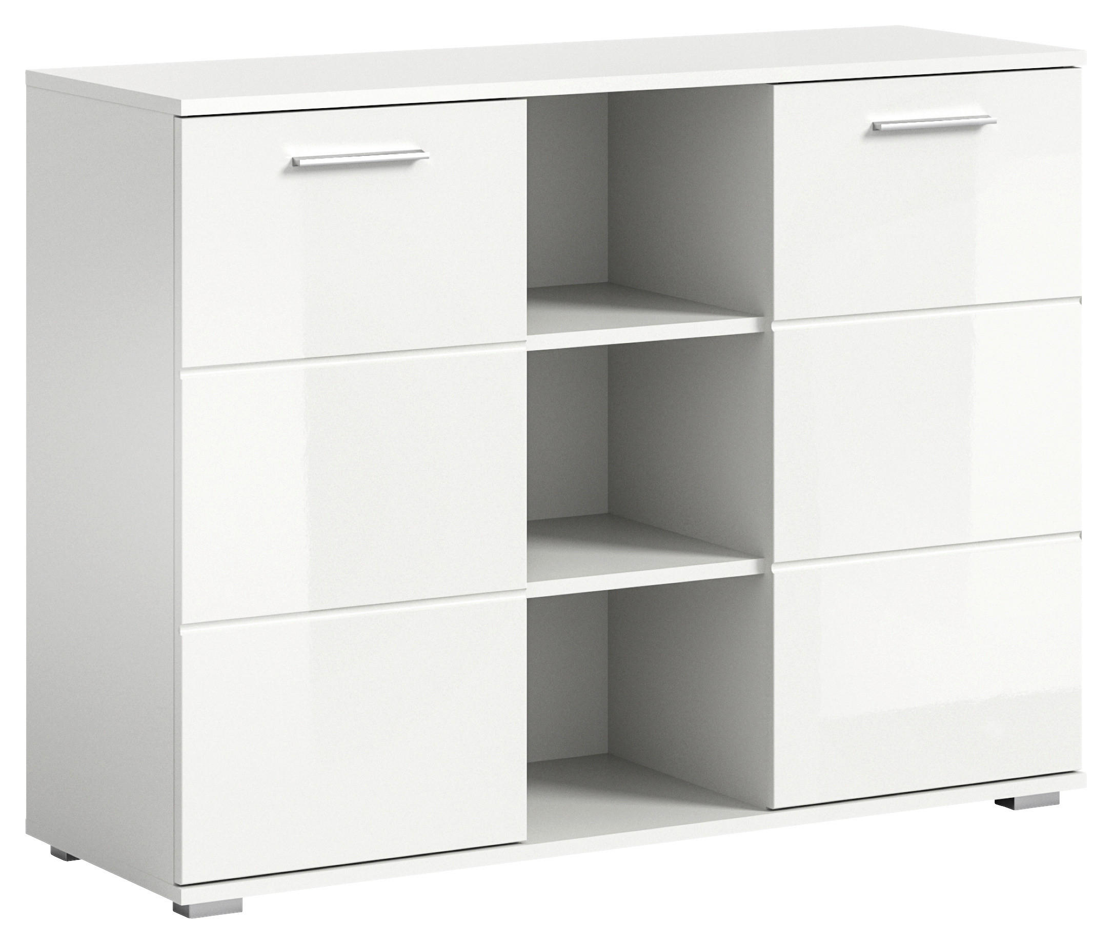 Xora KOMMODE Weiß Hochglanz 110cm × 37cm × 83cm