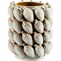 VASE 21.5 cm  - Sandfarben/Waldgrün, LIFESTYLE, Keramik (18,5/21,5cm) - Ambia Home
