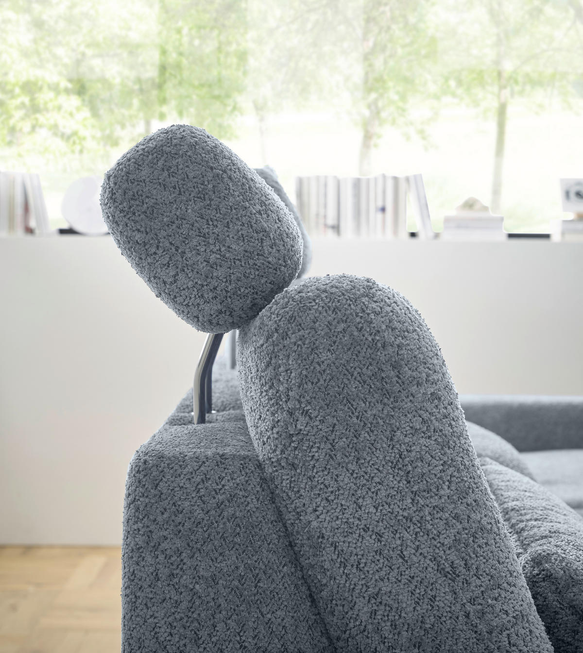 ECKSOFA Blau Chenille  - Blau/Schwarz, KONVENTIONELL, Textil/Metall (294/184cm) - SetOne by Musterring