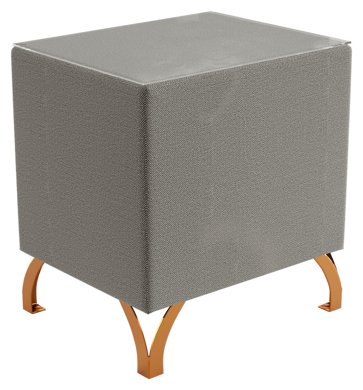 NACHTSCHRANK 45/55/45 cm  - Grau/Kupferfarben, Design, Glas/Textil (45/55/45cm) - Esposa