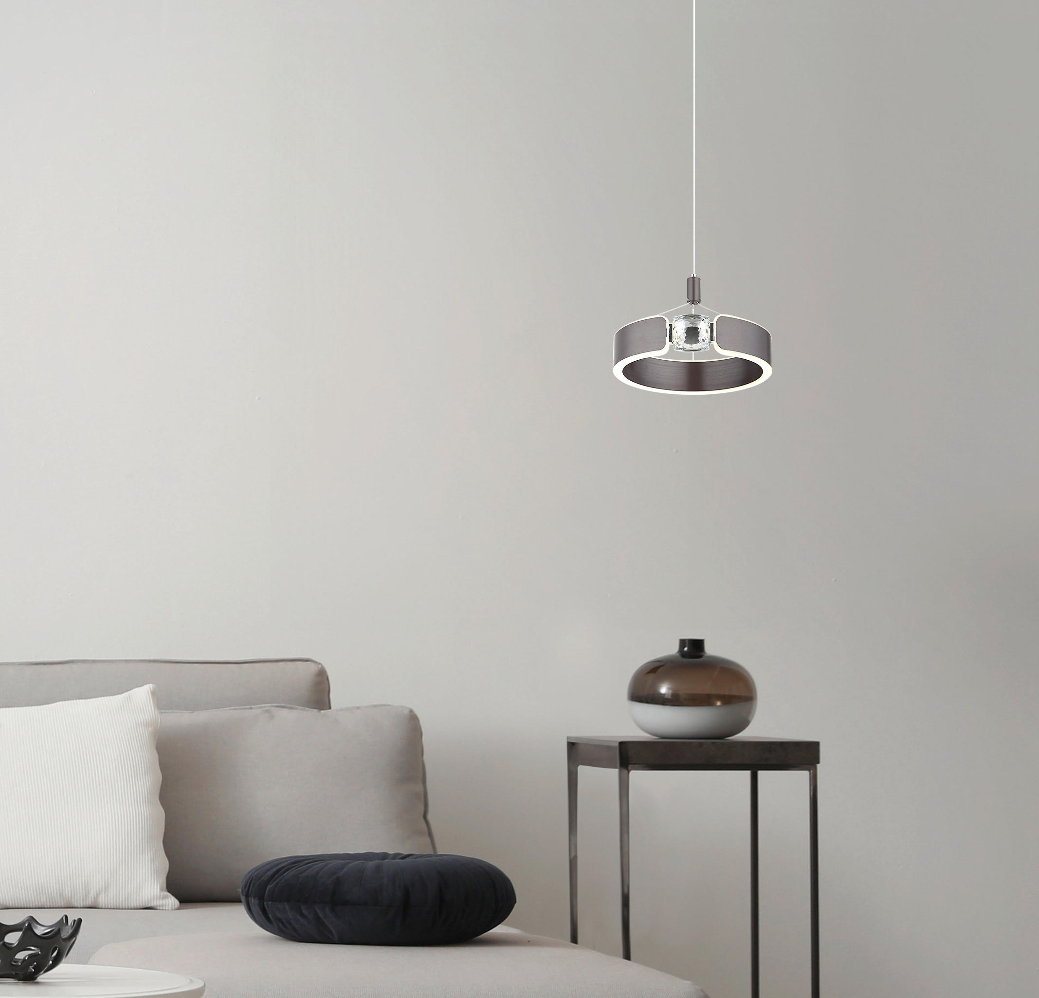 LED-HÄNGELEUCHTE 22/125 cm  - Klar/Opal, Design, Glas/Kunststoff (22/125cm) - Globo