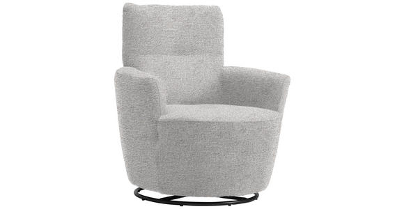 SESSEL in Chenille, Flachgewebe Ecru  - Ecru/Schwarz, Design, Textil/Metall (81/92/84cm) - Xora