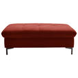 HOCKER in Textil Rot  - Rot/Schwarz, Design, Textil (124/46/68cm) - Xora