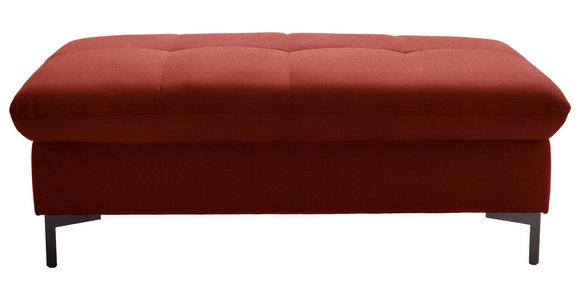 HOCKER in Textil Rot - Rot/Schwarz, Design, Textil (124/46/68cm) - Xora