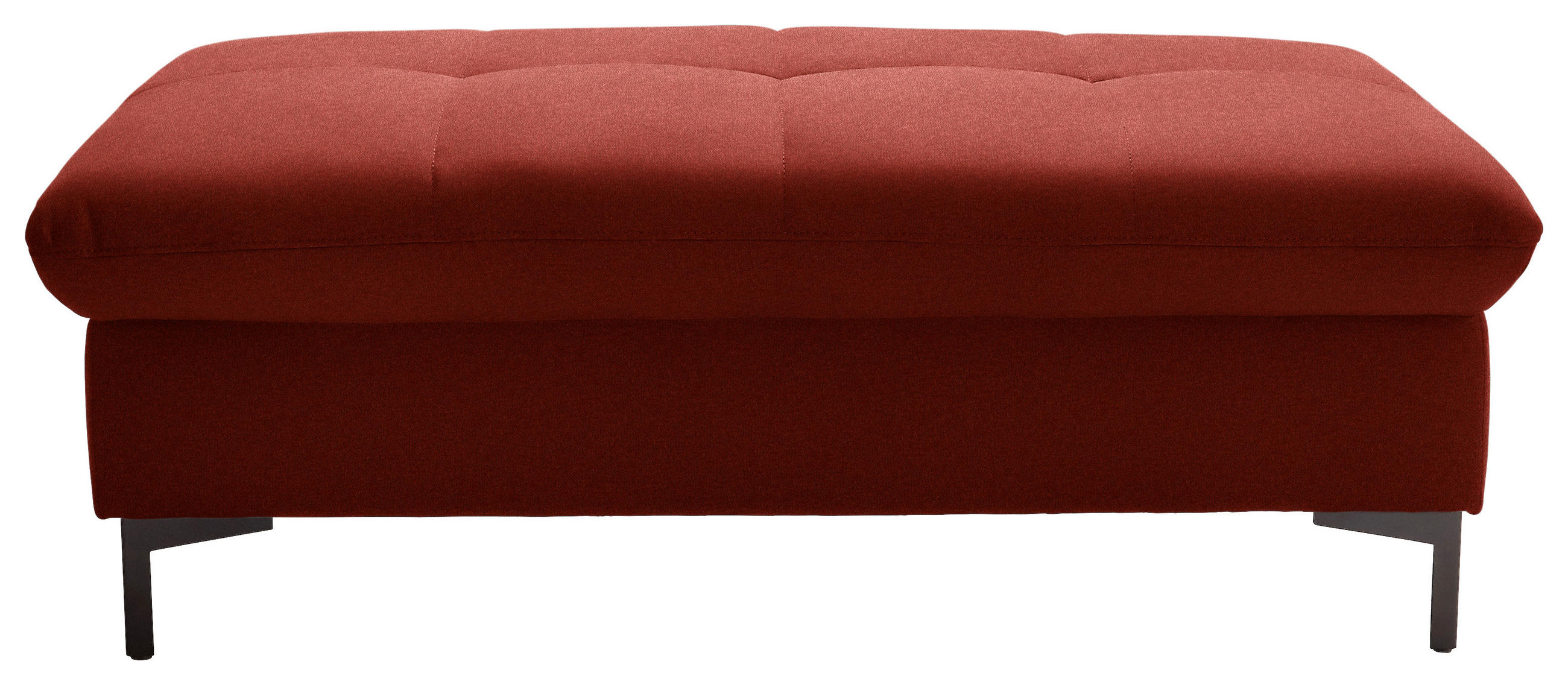 HOCKER in Textil Rot  - Rot/Schwarz, Design, Textil (124/46/68cm) - Xora
