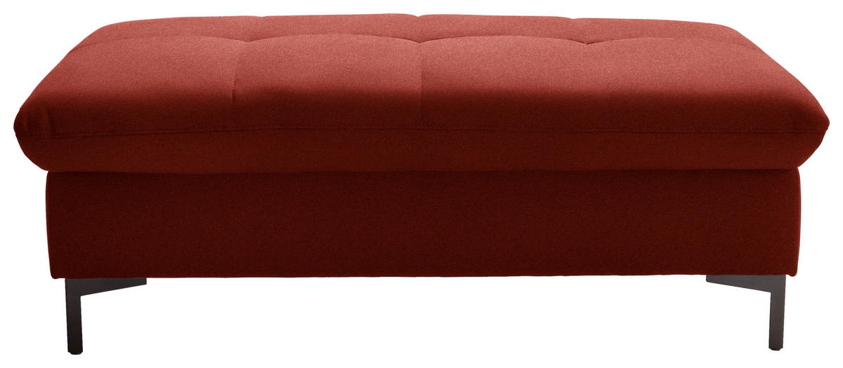 HOCKER in Textil Rot  - Rot/Schwarz, Design, Textil (124/46/68cm) - Xora