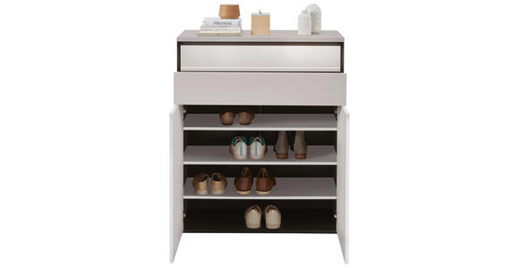 GARDEROBE 5-teilig in 266/200/38 cm - Beige/Schwarz, KONVENTIONELL, Glas/Holzwerkstoff (266/200/38cm) - Voleo