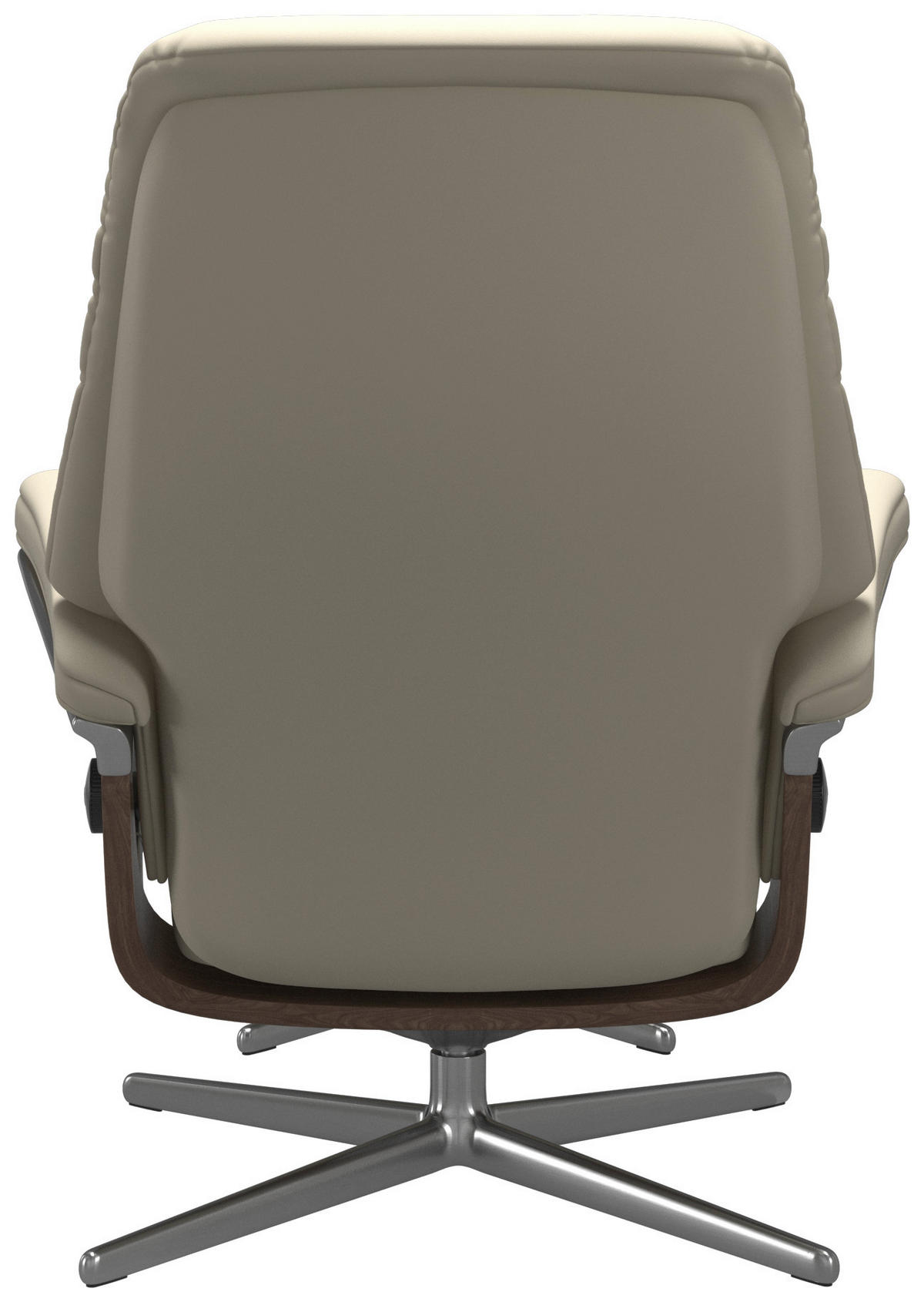 RELAXSESSELSET Echtleder Relaxfunktion, Hocker    - Beige/Walnussfarben, KONVENTIONELL, Leder/Holz (83/105/74cm) - Stressless