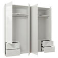 DREHTÜRENSCHRANK 224/214/60 cm,  in Weiß, Weiß Hochglanz, 4-türig  - Weiß Hochglanz/Weiß, Trend, Holzwerkstoff (224/214/60cm) - Carryhome