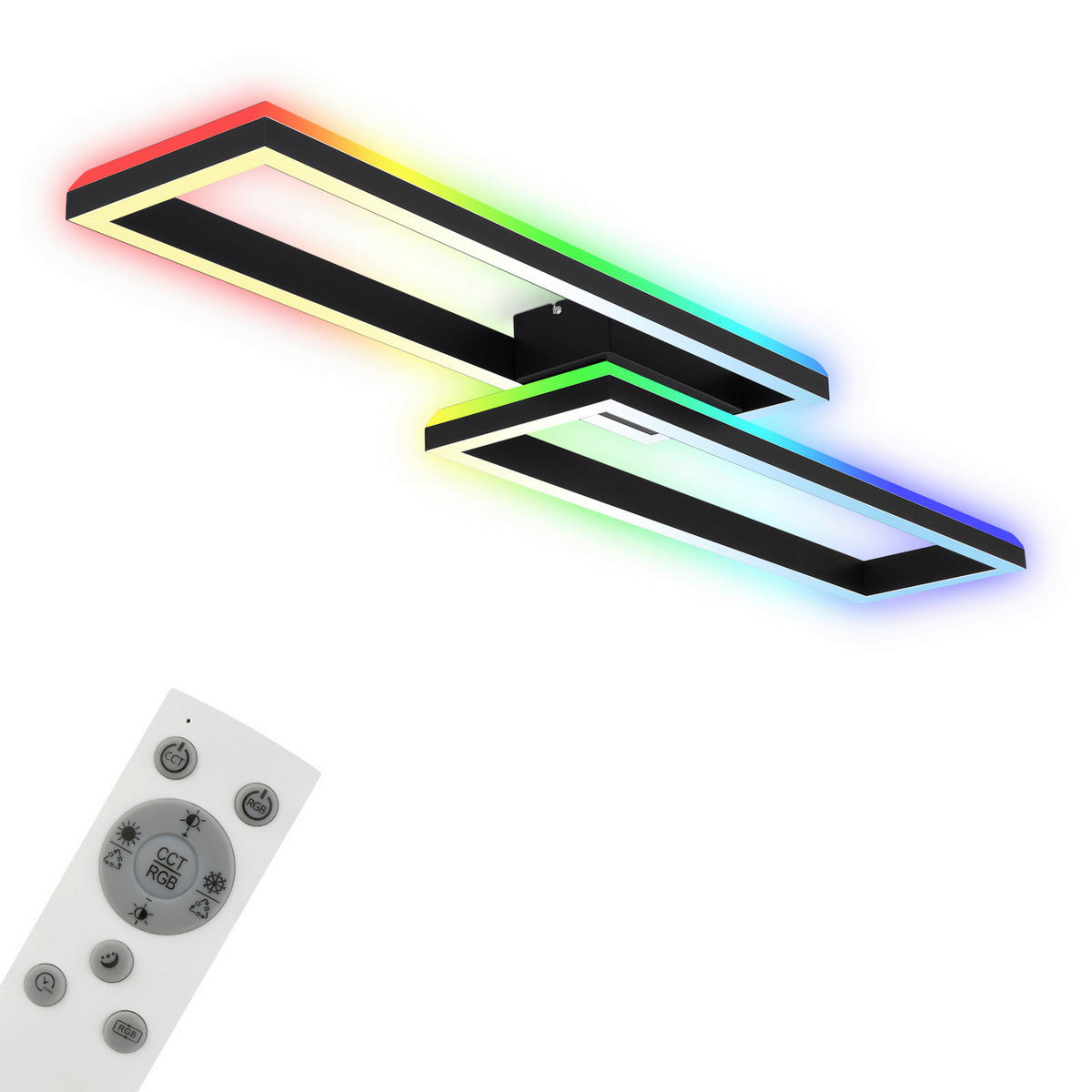 LED-DECKENLEUCHTE 119,5/27,5/10 cm   - Schwarz, Design, Kunststoff/Metall (119,5/27,5/10cm)