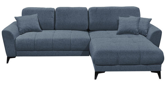 ECKSOFA  in Webstoff Blau  - Blau/Schwarz, KONVENTIONELL, Kunststoff/Textil (281/189cm) - Carryhome