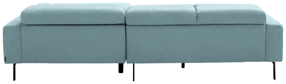 ECKSOFA Cord Hellblau  - Schwarz/Hellblau, Design, Textil/Metall (215-217/293cm) - Schöner Wohnen