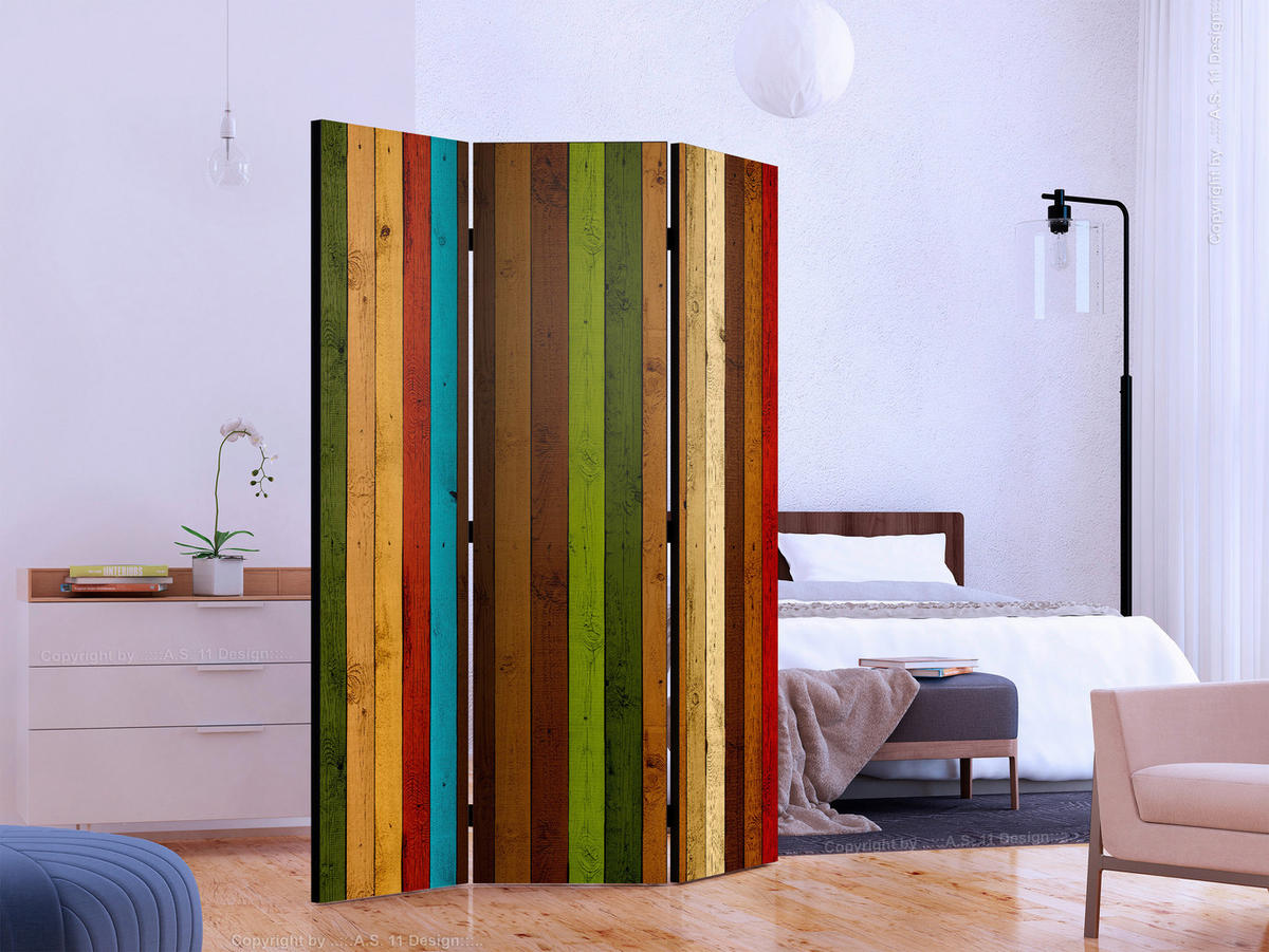 JEDNOSTRANNÝ PARAVÁN, 135/172/3 cm - vícebarevná, Basics, dřevo/textil (135/172/3cm) - artgeist