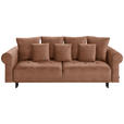 BIGSOFA in Samt Rostfarben  - Rostfarben/Schwarz, Design, Holz/Textil (248/96/95cm) - Carryhome