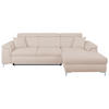 ECKSOFA in Flachgewebe Creme  - Chromfarben/Creme, Konventionell, Textil/Metall (268/175cm) - Carryhome