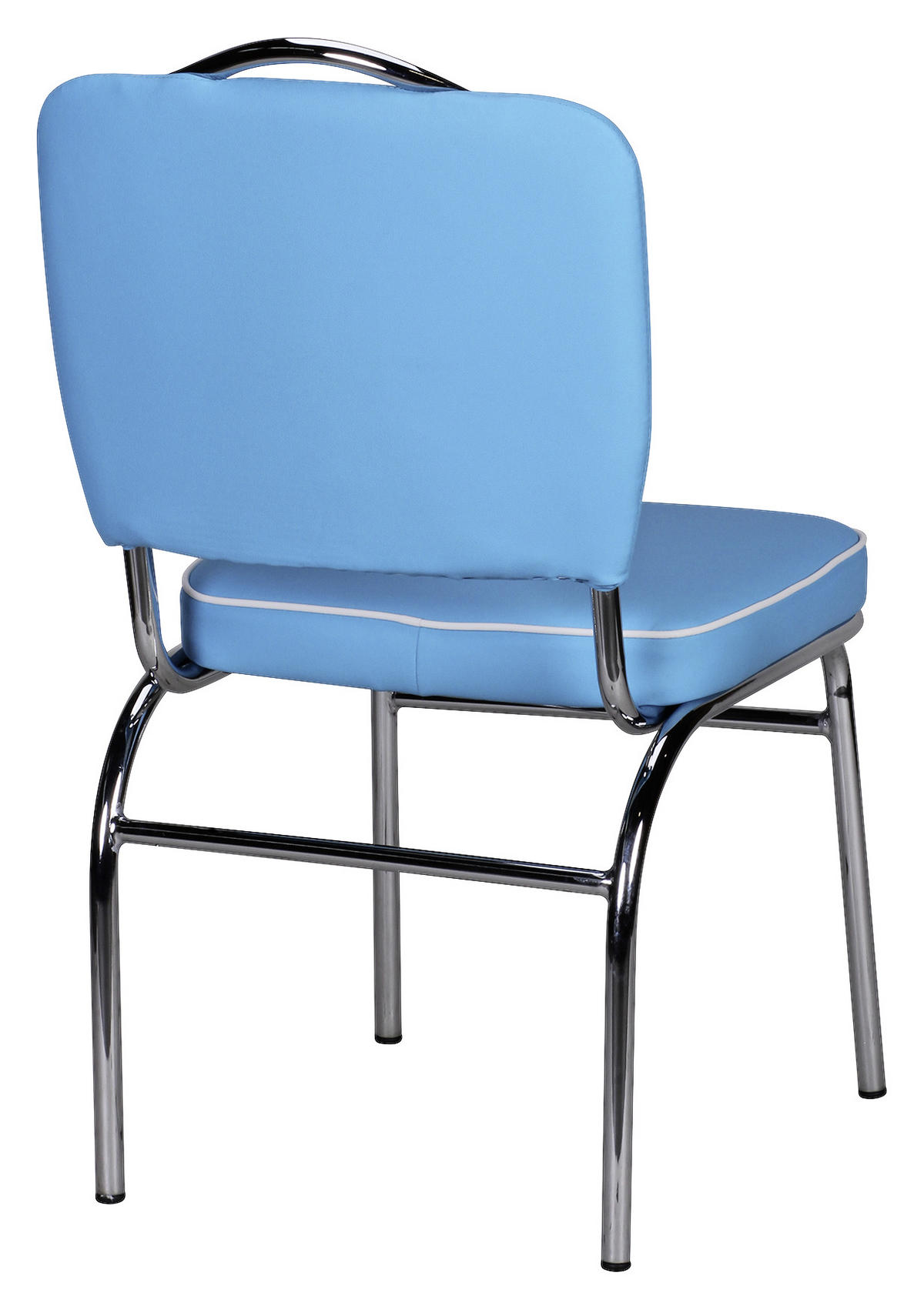 STUHL Blau, Weiß  - Blau/Silberfarben, MODERN, Kunststoff/Metall (47/90/45cm) - MID.YOU