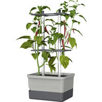 PFLANZENTOPF  CHARLY CHILI  - Hellgrau/Grau, Basics, Kunststoff (34,5/69/27,5cm) - Gusta Garden