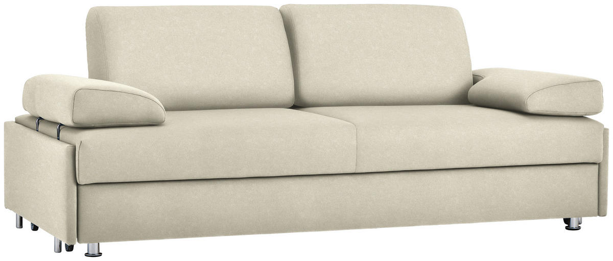 SCHLAFSOFA in Textil Beige  - Chromfarben/Beige, Design, Textil/Metall (212/84/100cm) - Bali