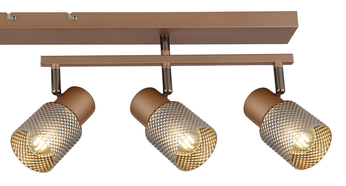 BODOVÉ SVÍTIDLO, 40 W/E14, 85/49,5/12 cm - šedá/hnědá, Lifestyle, kov/sklo (85/49,5/12cm) - Globo