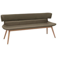 SITZBANK 210/84,5/64,5 cm  in Eichefarben, Graubraun  - Eichefarben/Graubraun, Natur, Leder/Holz (210/84,5/64,5cm) - Voglauer
