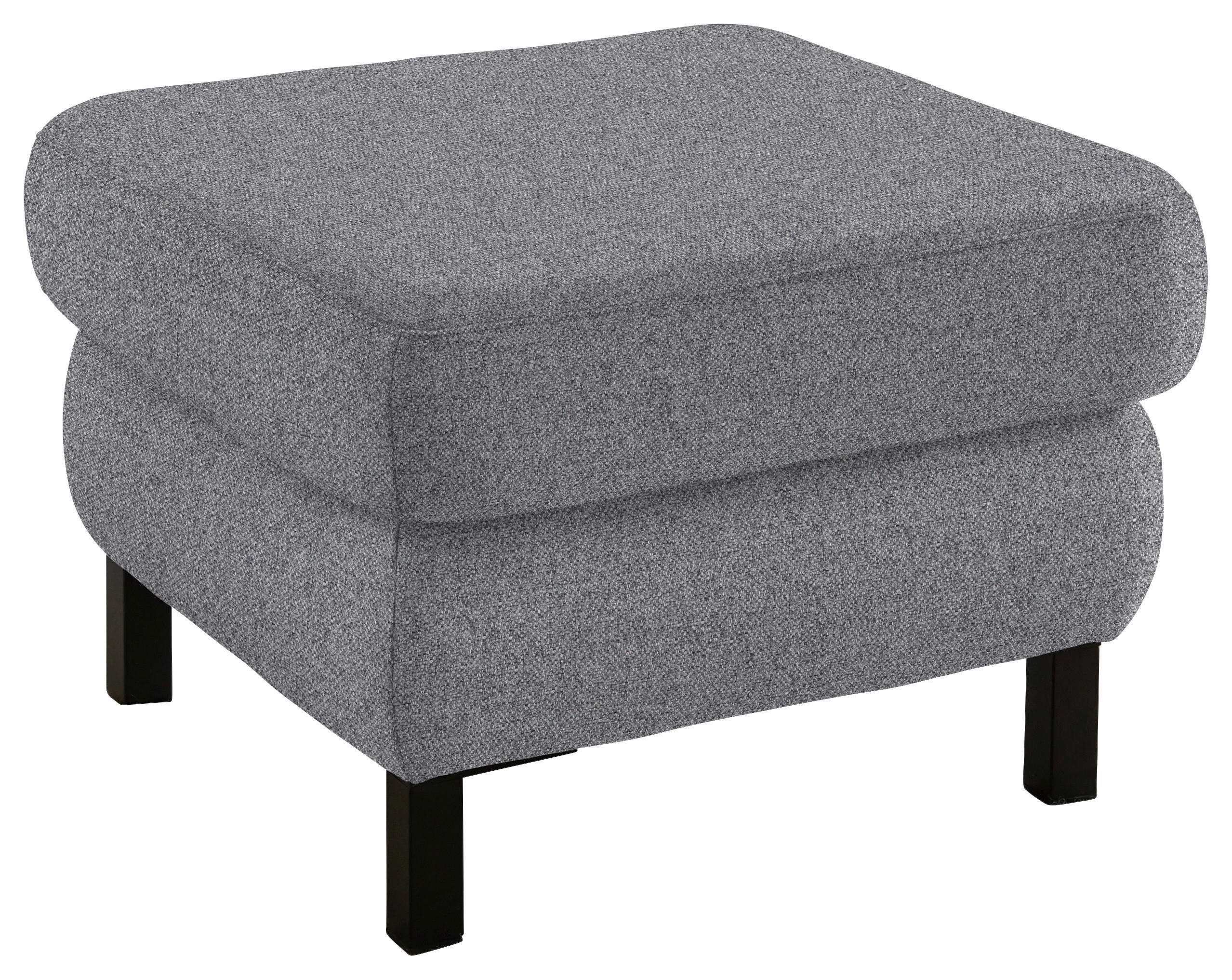HOCKER in Textil Grau  - Schwarz/Grau, Konventionell, Textil/Metall (69/47/69cm) - Pure Home Comfort