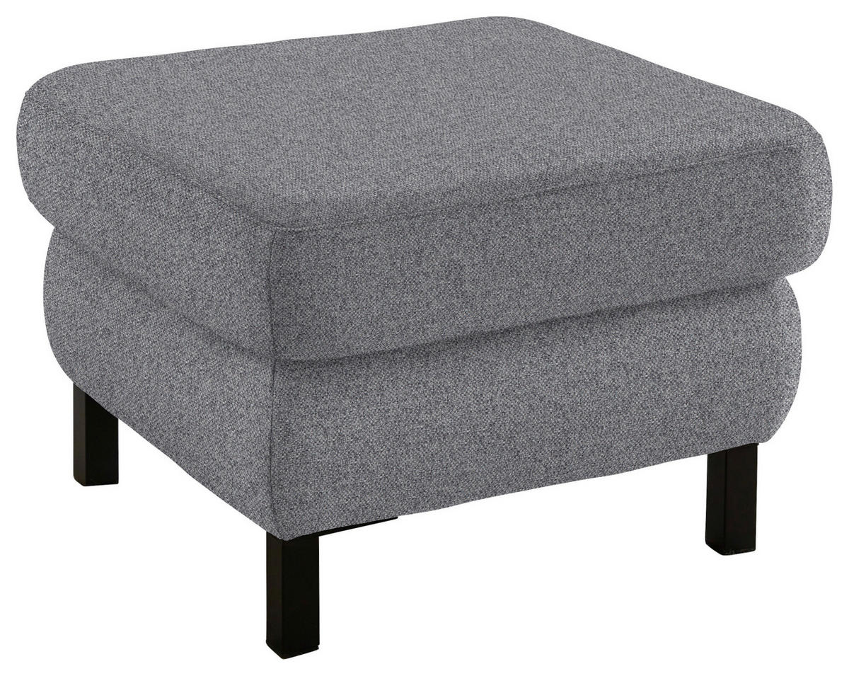 HOCKER in Textil Grau  - Schwarz/Grau, Konventionell, Textil/Metall (69/47/69cm) - Pure Home Comfort