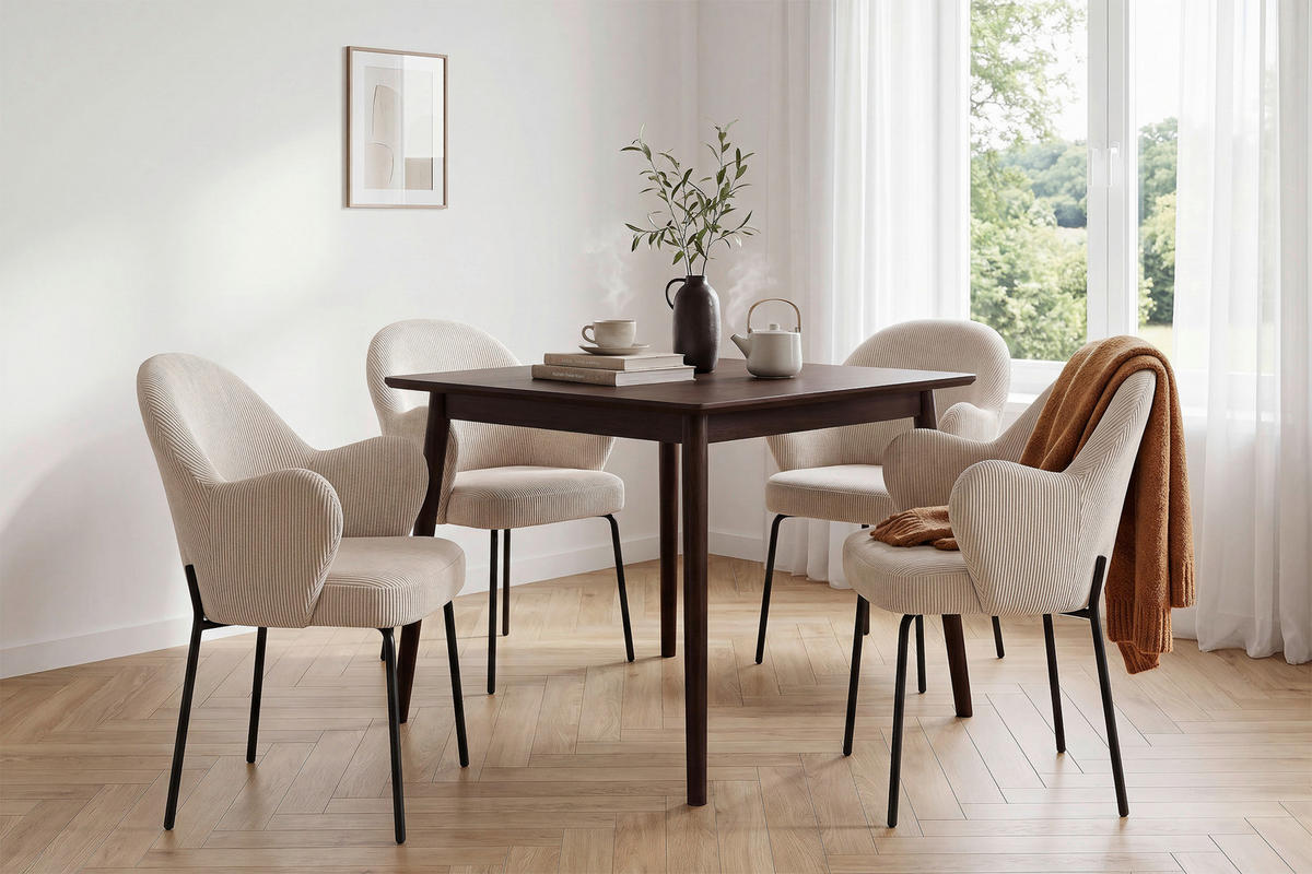STOLICA S NASLONOM ZA RUKE  crna, taupe  metal, tekstil      - crna/taupe, Moderno, metal/tekstil (58/82/63cm) - Livetastic