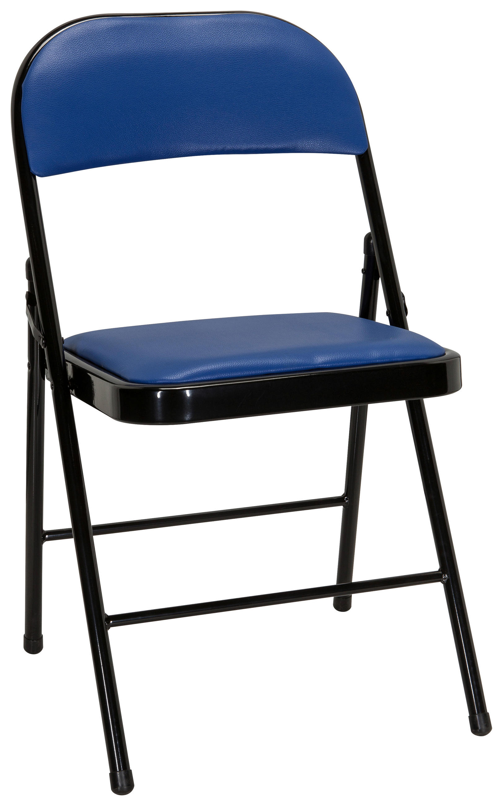 KLAPPSTUHL Lederlook Blau, Schwarz - Blau/Schwarz, Basics, Textil/Metall (44/80/49cm) - MID.YOU