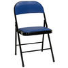 KLAPPSTUHL Lederlook Blau, Schwarz  - Blau/Schwarz, Basics, Textil/Metall (44/80/49cm) - MID.YOU