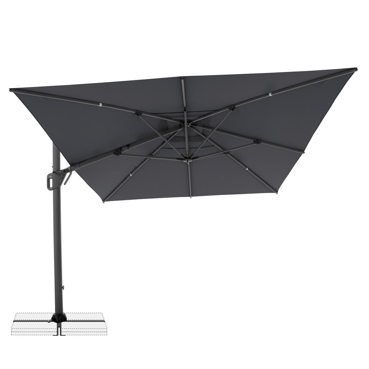 AMPELSCHIRM 300 x 400 cm Anthrazit  - Anthrazit, Basics, Textil/Metall (400/300cm) - Doppler
