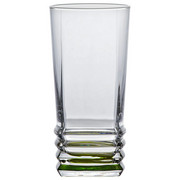 LONGDRINKGLAS 335 ml - Klar/Grün, KONVENTIONELL, Glas (6,8/14cm) - Homeware