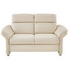 2-SITZER-SOFA in Echtleder Creme  - Creme/Alufarben, KONVENTIONELL, Leder/Metall (170/96/92cm) - Beldomo Premium