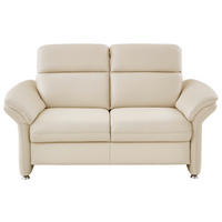 2-SITZER-SOFA in Echtleder Creme  - Creme/Alufarben, KONVENTIONELL, Leder/Metall (170/96/92cm) - Beldomo Premium