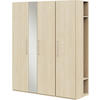 KLEIDERSCHRANK in Eichefarben  - Edelstahlfarben/Eichefarben, Design, Glas/Holzwerkstoff (177,6/213,6/59,3cm) - Cantus