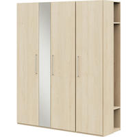 KLEIDERSCHRANK in Eichefarben  - Edelstahlfarben/Eichefarben, Design, Glas/Holzwerkstoff (177,6/213,6/59,3cm) - Cantus