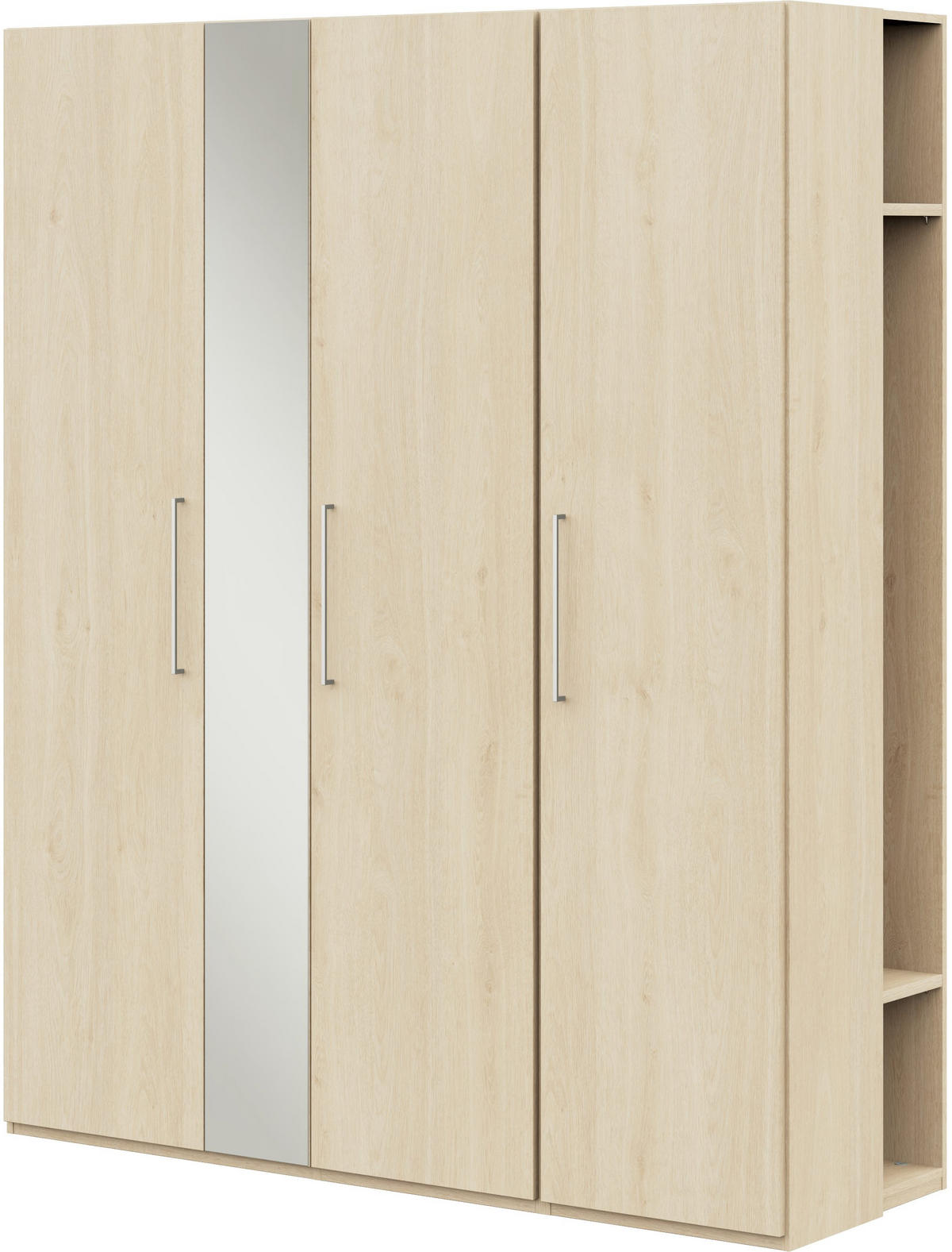KLEIDERSCHRANK in Eichefarben  - Edelstahlfarben/Eichefarben, Design, Glas/Holzwerkstoff (177,6/213,6/59,3cm) - Cantus