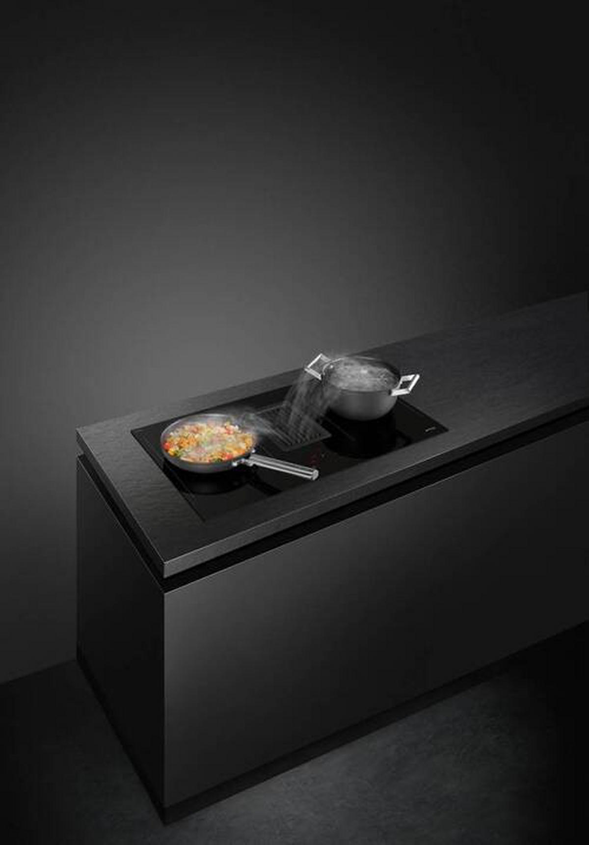 KOCHFELD-DUNSTABZUG-KOMBI HOBD482D  - Schwarz, MODERN, Glas/Metall (83/23/52cm) - SMEG