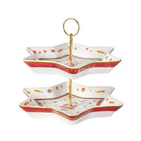 ETAGERE 2-stöckig - Goldfarben/Multicolor, Basics, Keramik/Metall - X-Mas