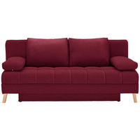 SCHLAFSOFA  mit Schlafen auf Sitzhöhe Webstoff Bordeaux  - Bordeaux/Naturfarben, KONVENTIONELL, Holz/Textil (195/90/90cm) - Cantus