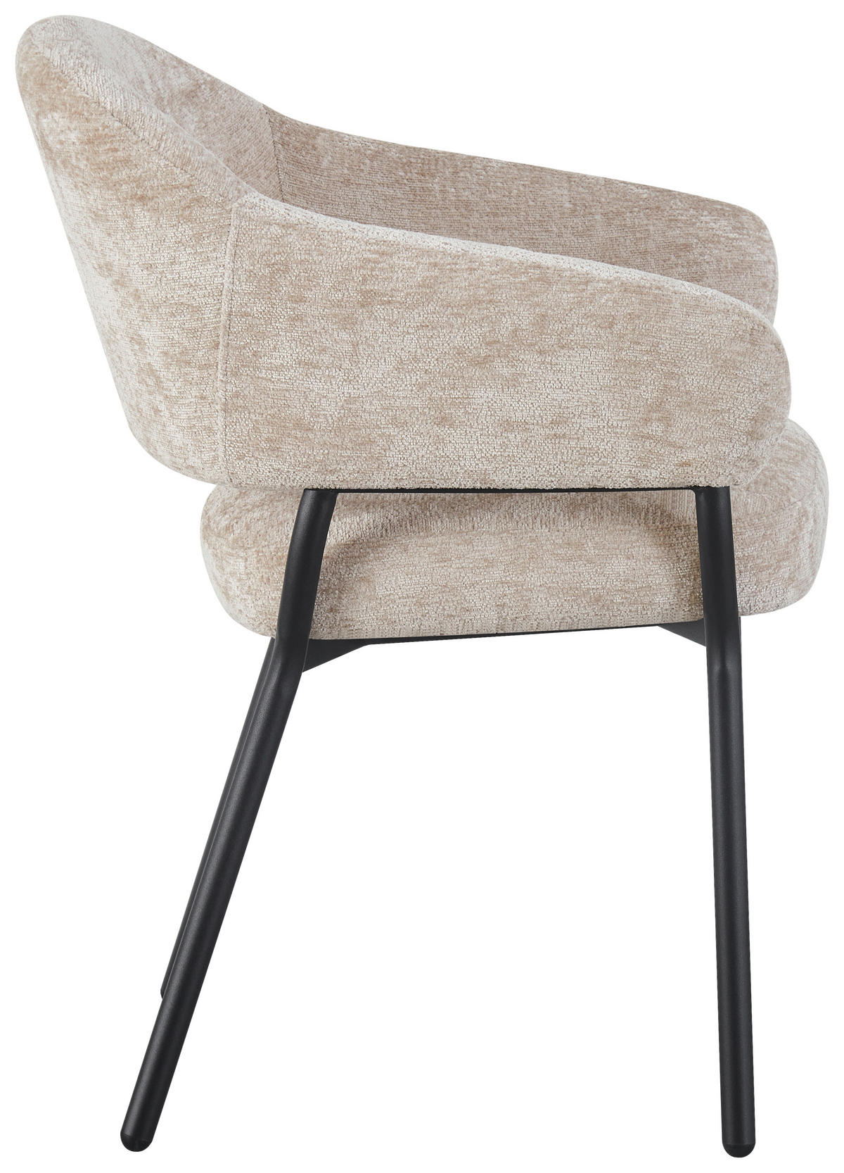 ARMLEHNSTUHL  in Eisen Mikrofaser  - Beige/Schwarz, KONVENTIONELL, Holz/Textil (60/80/62cm) - MID.YOU