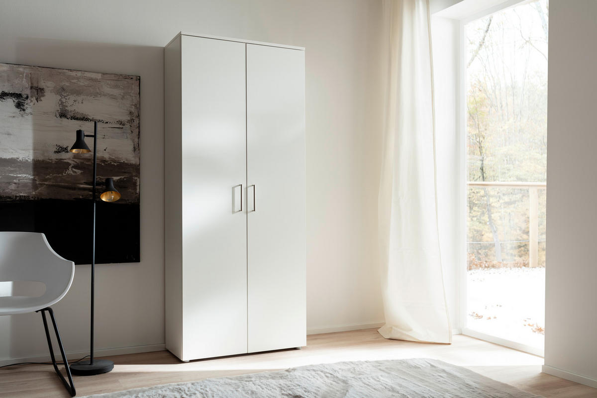 OMARA ZA ČEVLJE bela - črna/bela, Basics, kovina/umetna masa (80/200/38cm) - Moderano