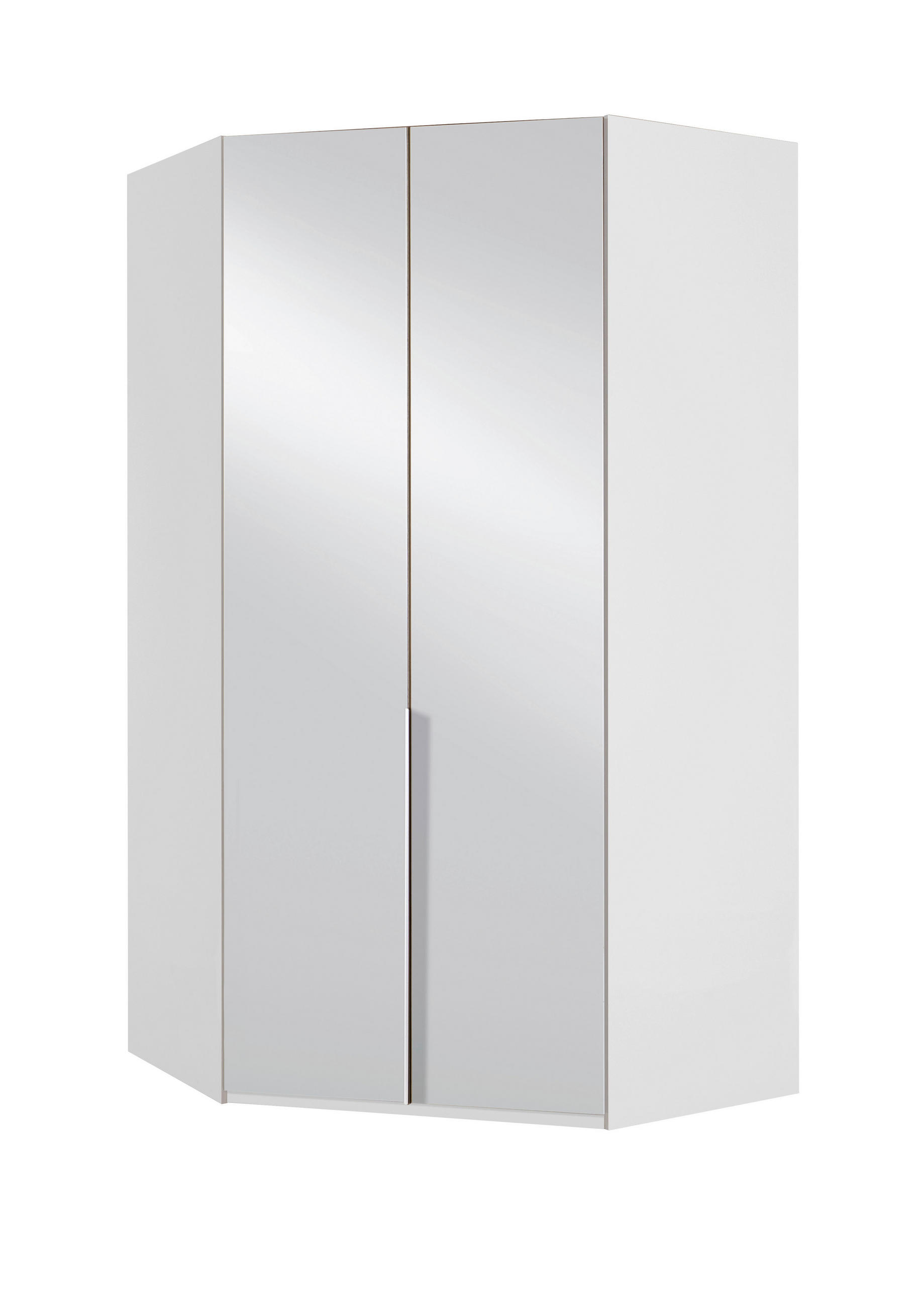 UGAONI ORMAR bela  120/236/120 cm  - boja aluminijuma/bela, Dizajnerski, metal/pločasti materijal (120/236/120cm) - Novel