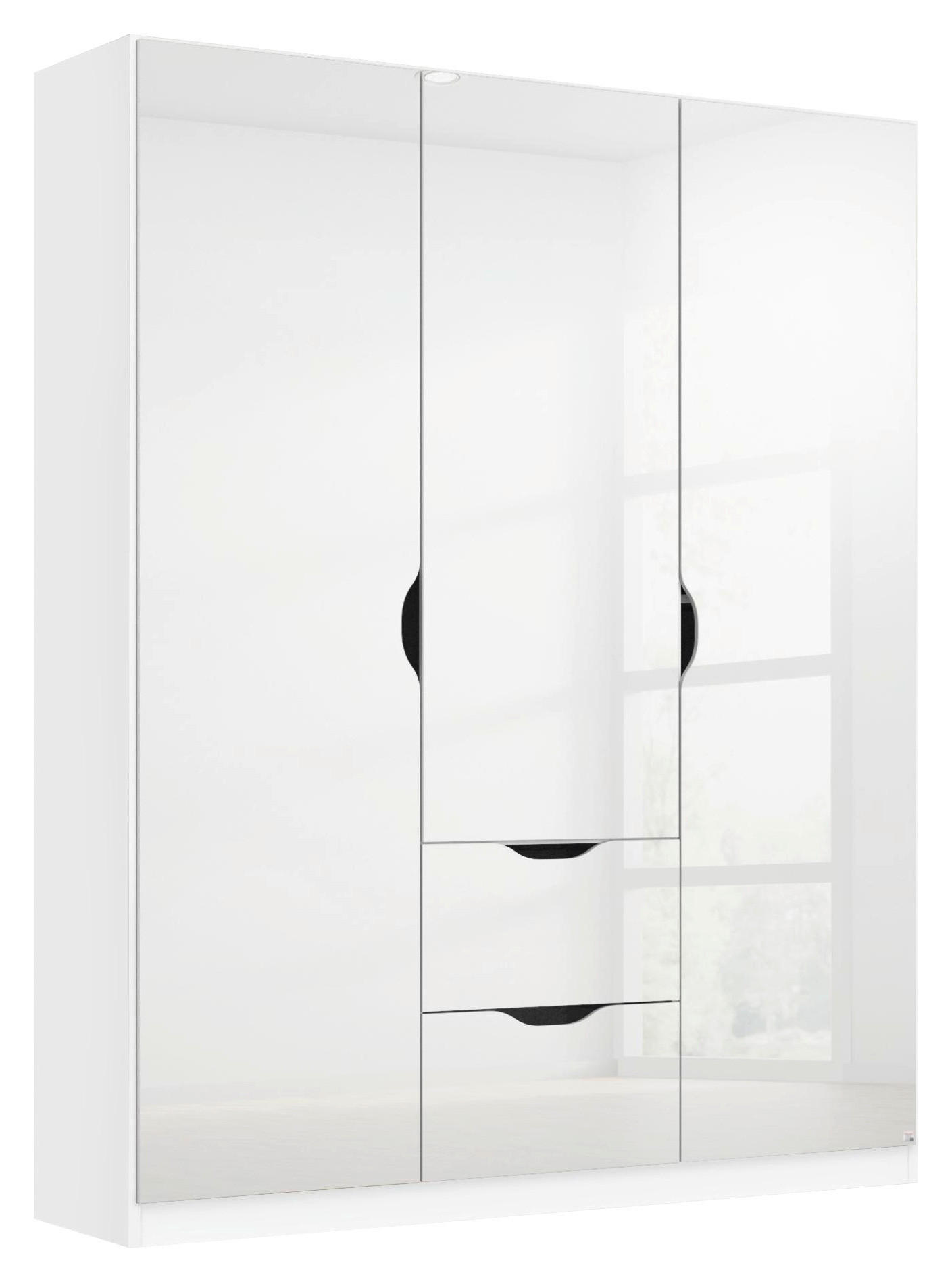 KLEIDERSCHRANK Weiß, Weiß Hochglanz 3 Tür(en)  - Weiß Hochglanz/Weiß, KONVENTIONELL, Holzwerkstoff (136/197/54cm) - Xora