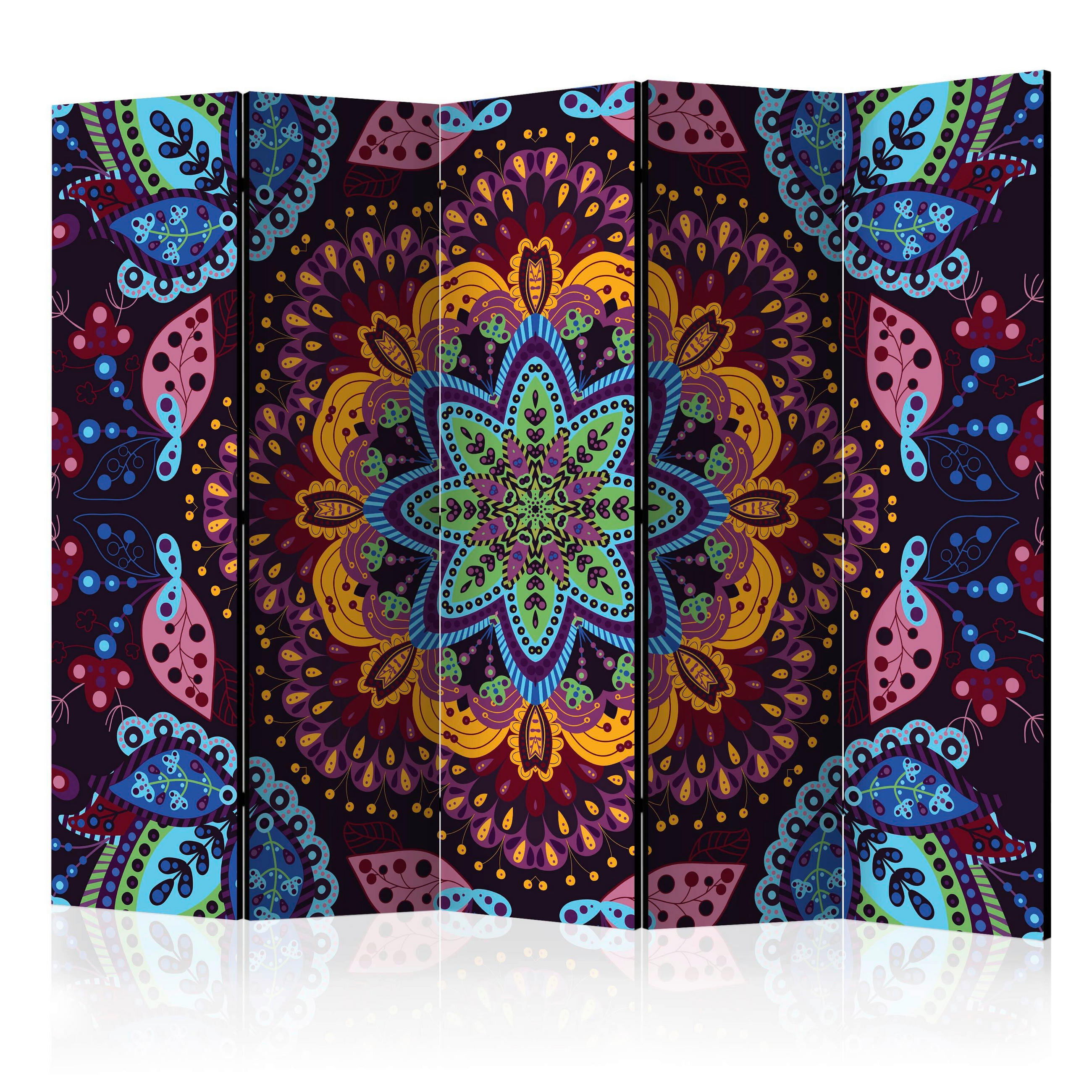 SKÄRMVÄGG  i trä, textil  multicolor  - multicolor, Basics, trä/textil (225/172/3cm) - artgeist