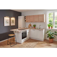ECKKÜCHE Girona 265/200 cm  in Weiß, Eichefarben  - Eichefarben/Beige, Basics, Holzwerkstoff/Metall (265/200cm) - P & B
