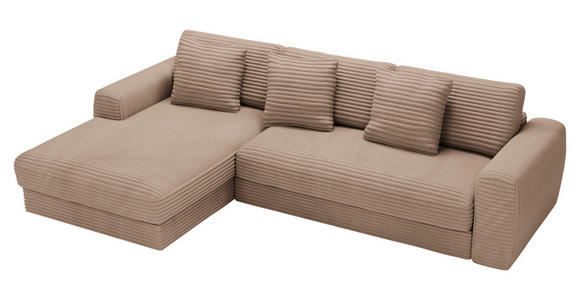ECKSOFA in Cord Hellbraun 182/302 cm - Hellbraun/Schwarz, MODERN, Kunststoff/Textil (182/302cm) - Carryhome