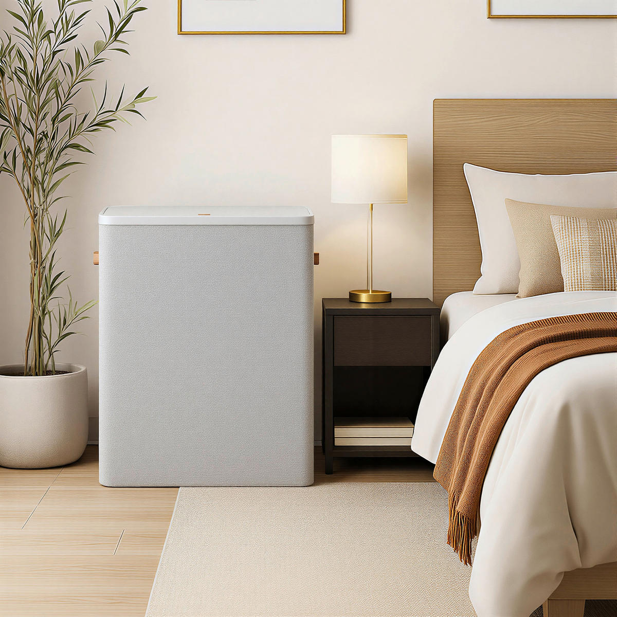 WÄSCHEKORB - Grau, Trend, Holzwerkstoff/Kunststoff (64/75/40cm) - Boxxx