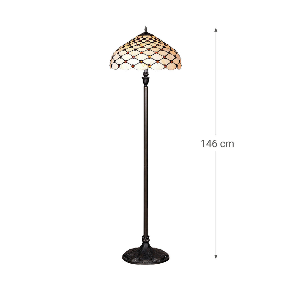 ÁLLÓLÁMPA - barna/többszínű, Basics, Üveg/fém (26/46/46cm)