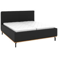 POLSTERBETT 180/200 cm,  in Anthrazit, Matratze, Lattenrost, Bettkasten, H2 + H3 = mittel + fest  - Anthrazit/Graphitfarben, Design, Holz/Textil (180/200cm) - Musterring